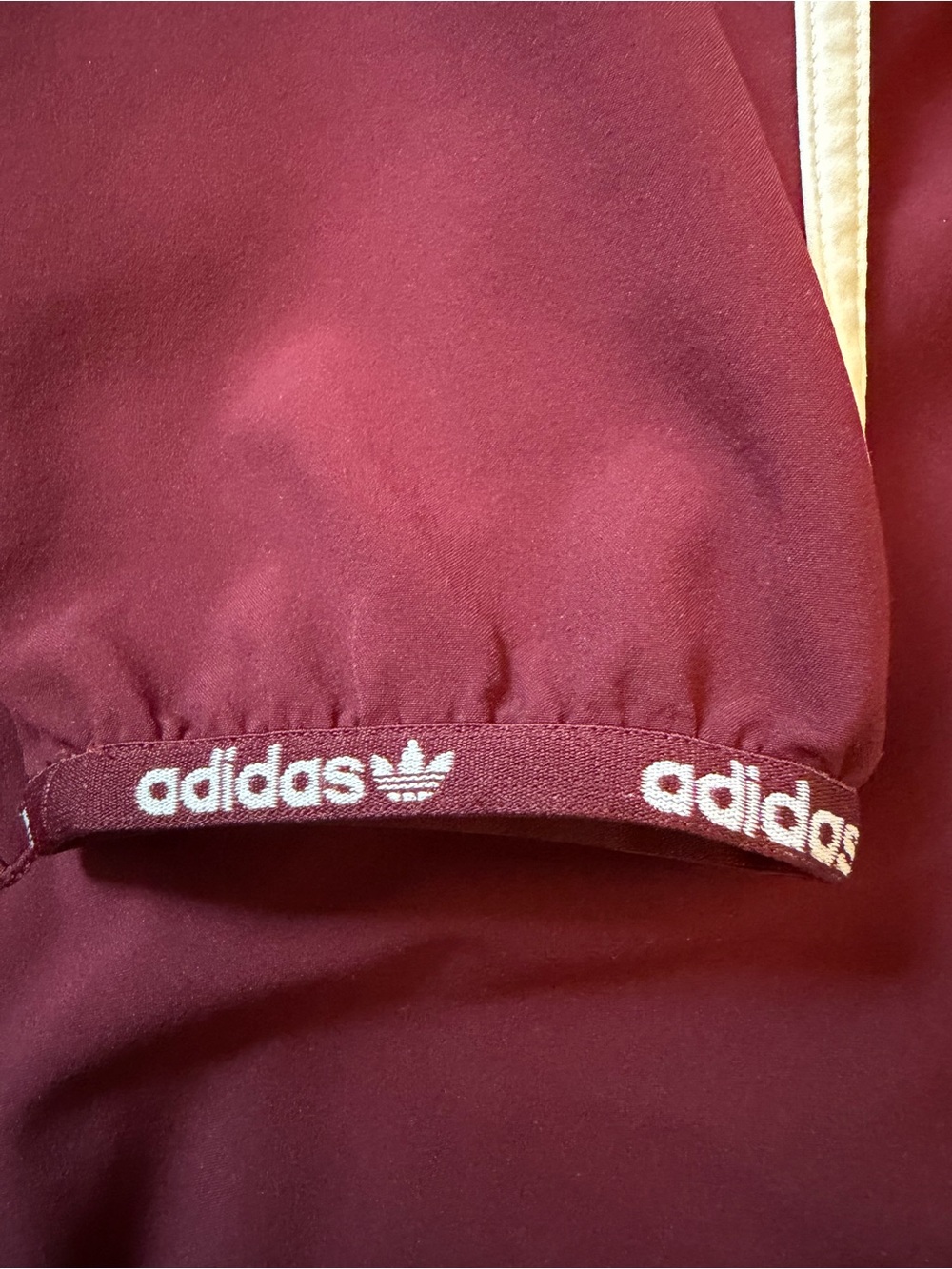 adidas Originals Burgundy Track Jacket with White Stripes - Picture 4 of 8